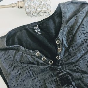 Men's Rib Men's V-Neck T-shirt by INC, Black